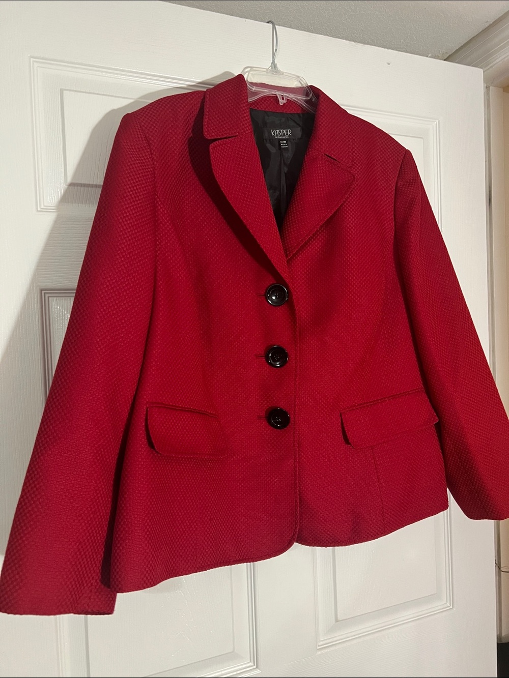 Kasper Women's Deep Red Textured Blazer